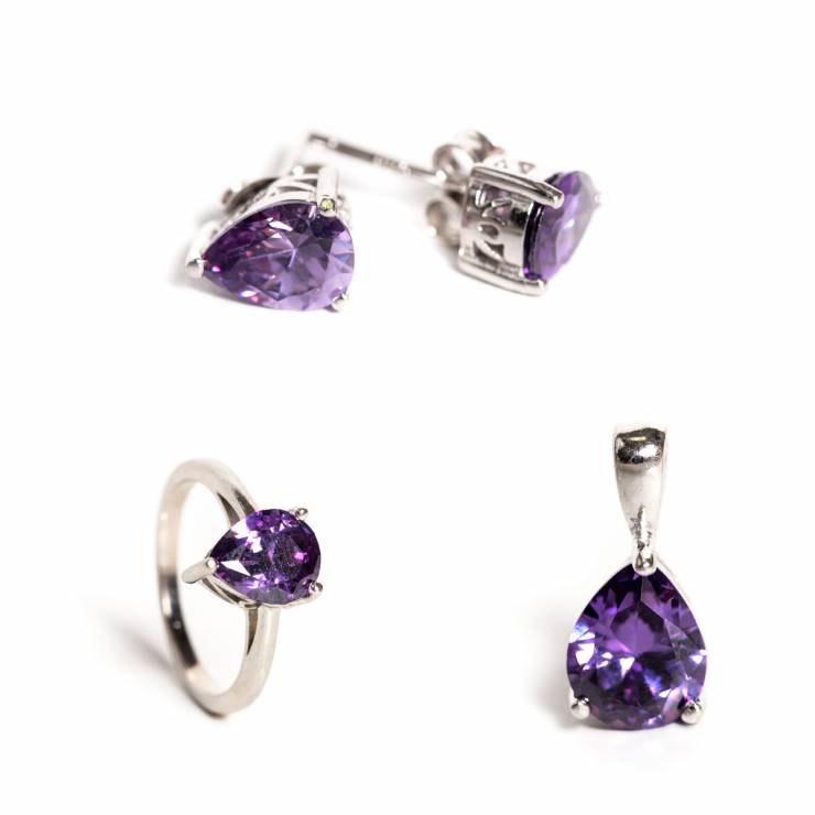 Set lacrima zirconiu mov 134 lei